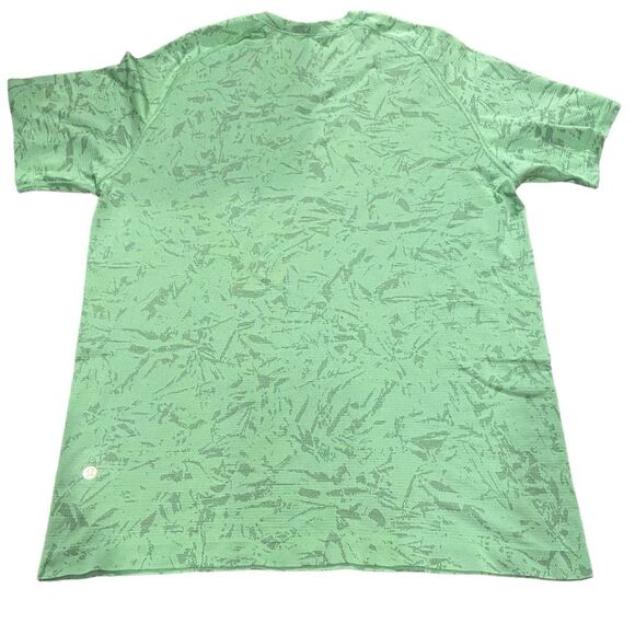 Lululemon Men’s L Metal Vent Tech Short Sleeve Tee Shirt Scream Green Camo Swirl - Picture 3 of 8
